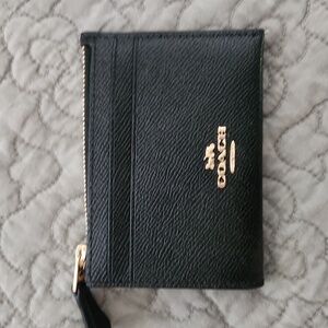 Coach Black Leather Card Holder